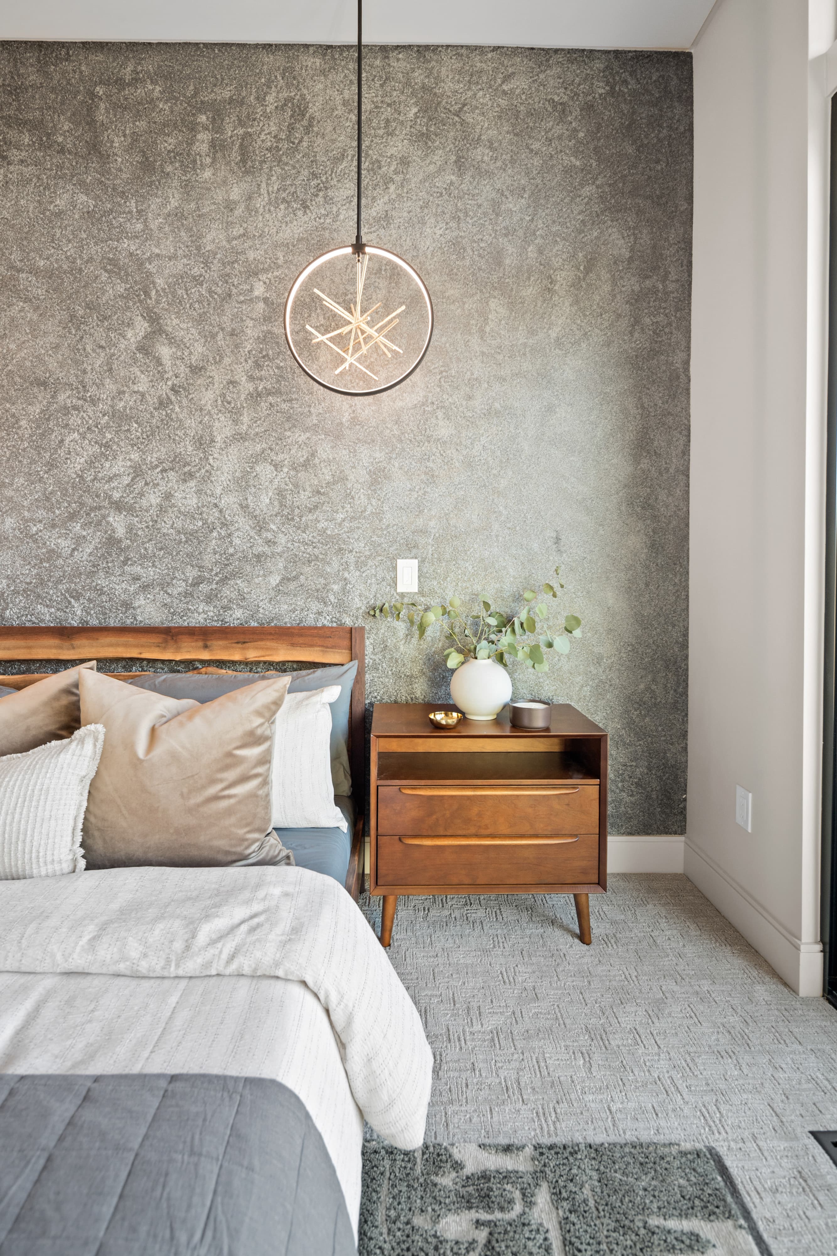 Silk plaster wall finish in the Creekside Homes Street of Dreams home