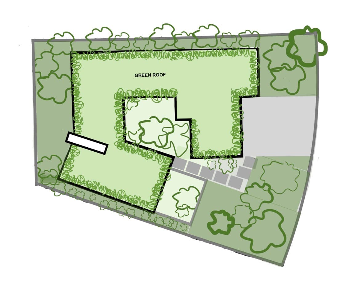 The living green roof, seen from above