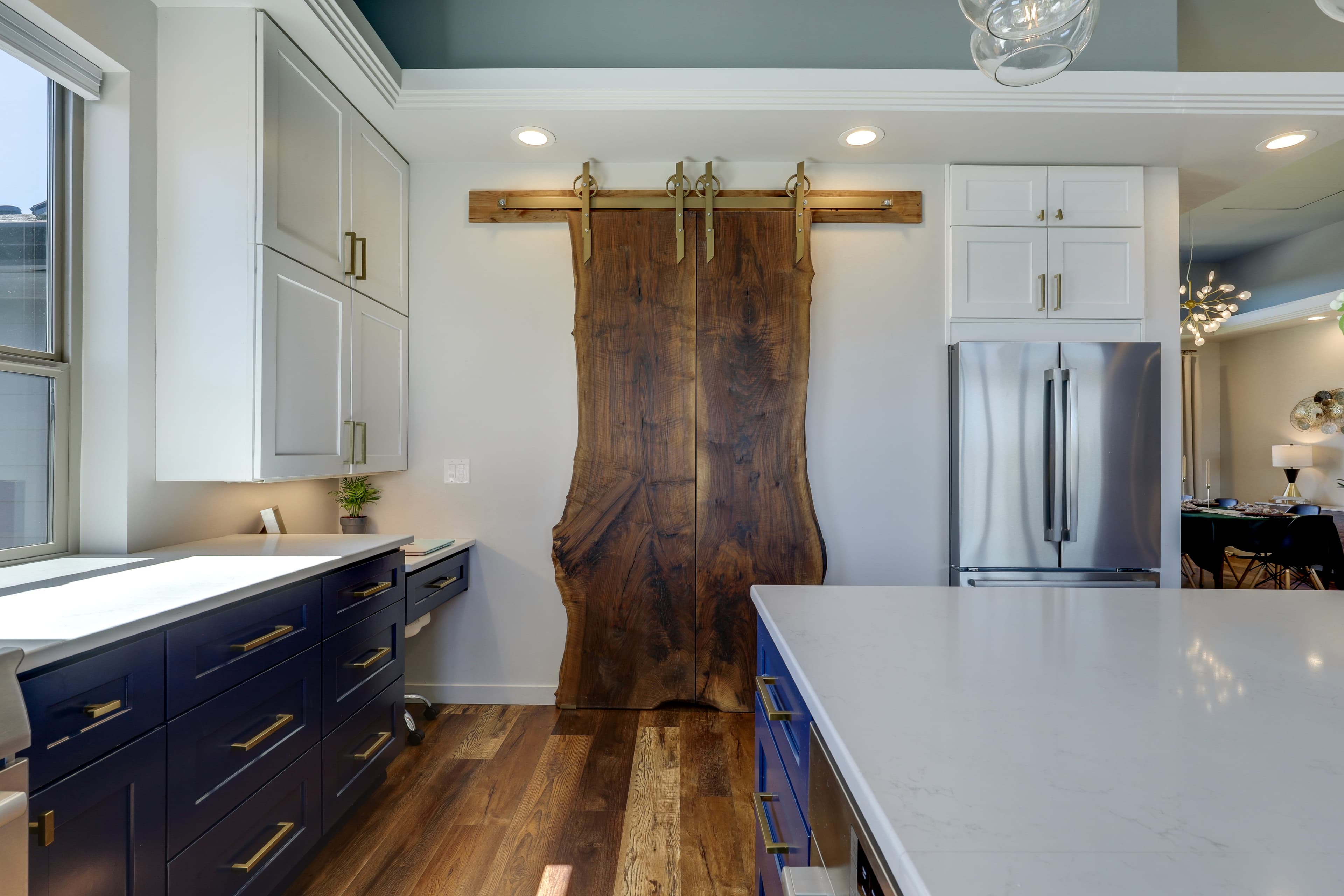 Custom kitchen with custom cabinets and large island